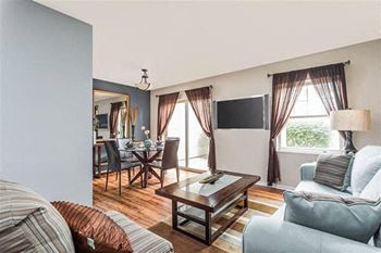 Vinyl plank wood floors in select first floor homes